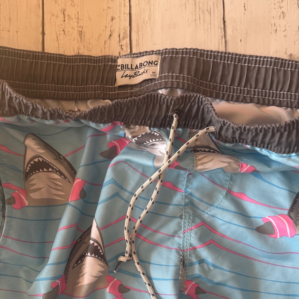 Billabong Aqua Shark Pattern Boardshorts